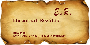 Ehrenthal Rozália névjegykártya